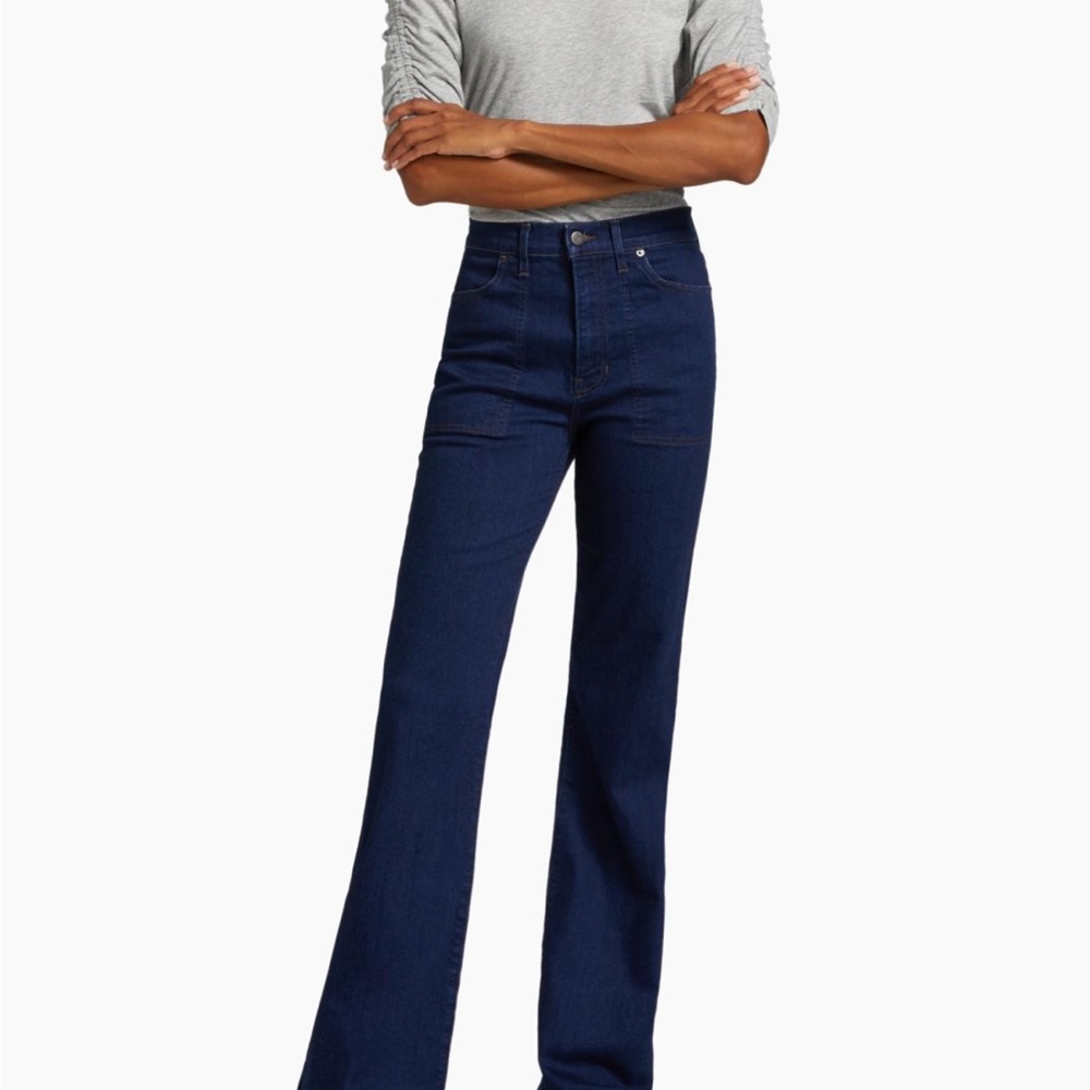 Veronica Beard Crosbie Denim Wide-Leg Jeans Indigo Rinse Size 27 like new
